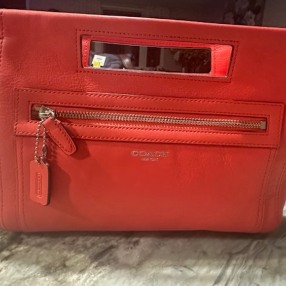 New Coach Coral Colored Clutch Purse - Picture 2 of 16